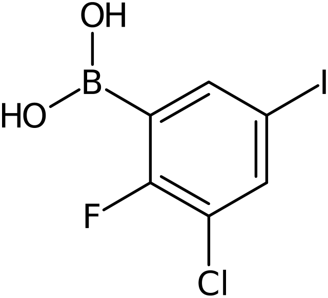 (3-Chloro-2-fluoro-5-iodophenyl)boronic acid, >97%, NX74800