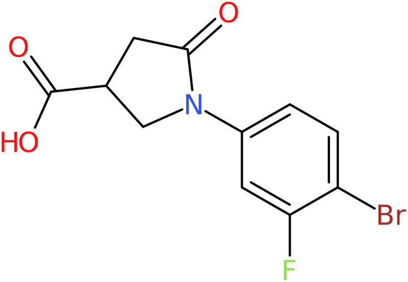 1-(4-Bromo-3-fluorophenyl)-5-oxopyrrolidine-3-carboxylic acid, NX74555