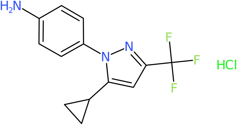 4-[5-Cyclopropyl-3-(trifluoromethyl)-1H-pyrazol-1-yl]aniline hydrochloride, NX74616