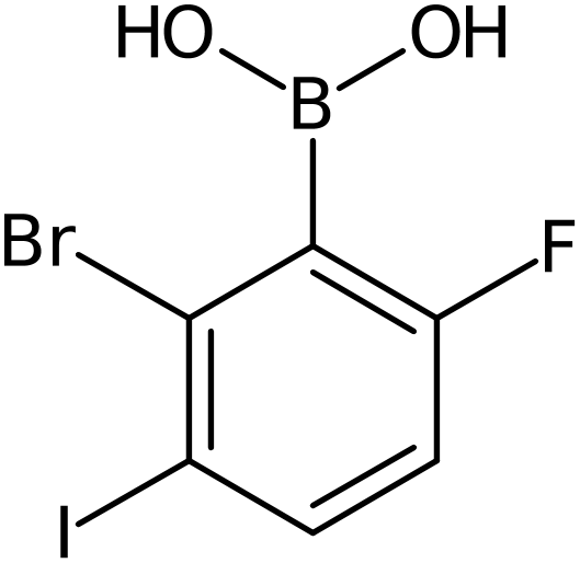 2-Bromo-6-fluoro-3-iodobenzeneboronic acid, >95%, NX74751