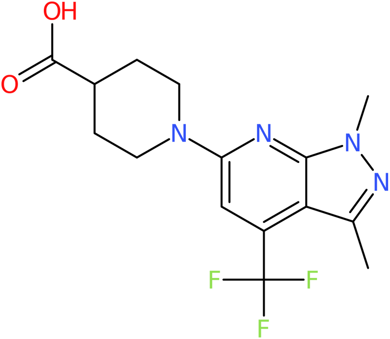 1-[1,3-Dimethyl-4-(trifluoromethyl)-1H-pyrazolo[3,4-b]pyridin-6-yl]piperidine-4-carboxylic acid, NX74497