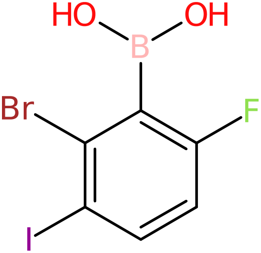 2-Bromo-6-fluoro-3-iodobenzeneboronic acid, >95%, NX74751