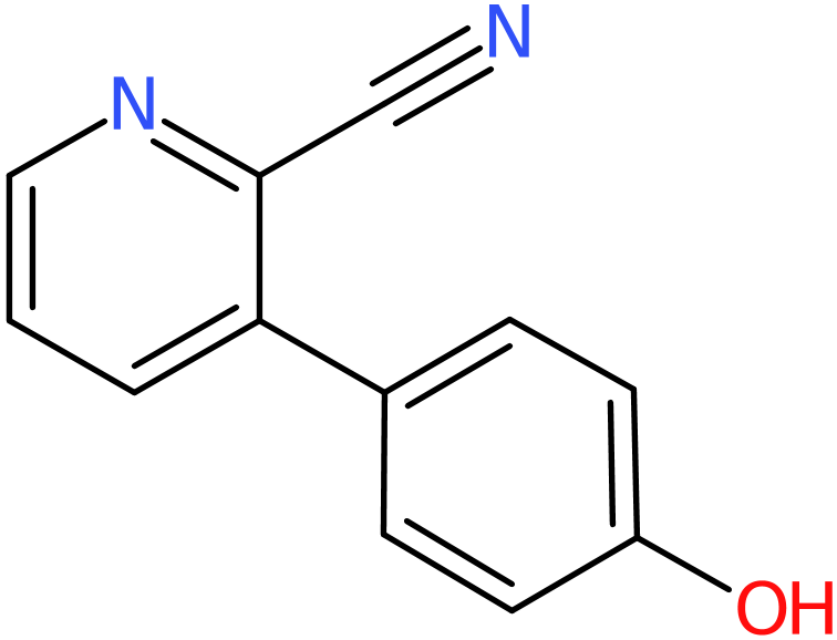 CAS: 1235035-68-3 | 3-(4-Hydroxyphenyl)pyridine-2-carbonitrile, >96%, NX18481
