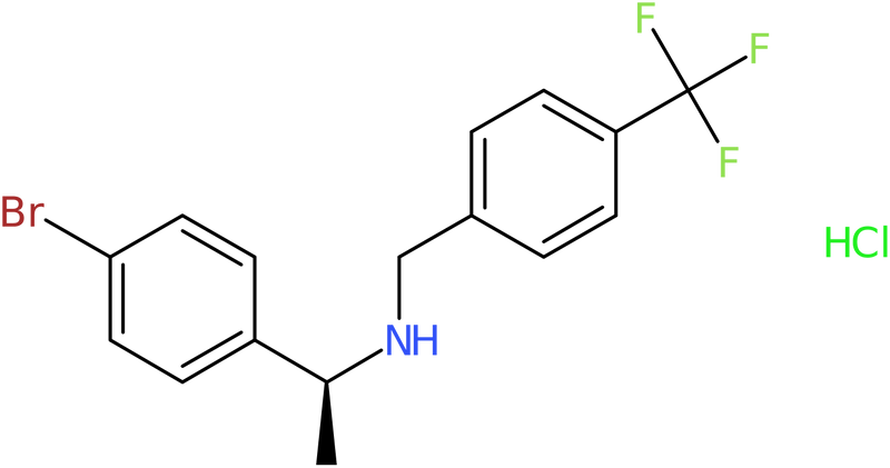 (1S)-1-(4-Bromophenyl)-N-[[4-(trifluoromethyl)phenyl]methyl]ethanamine hydrochloride, NX74709