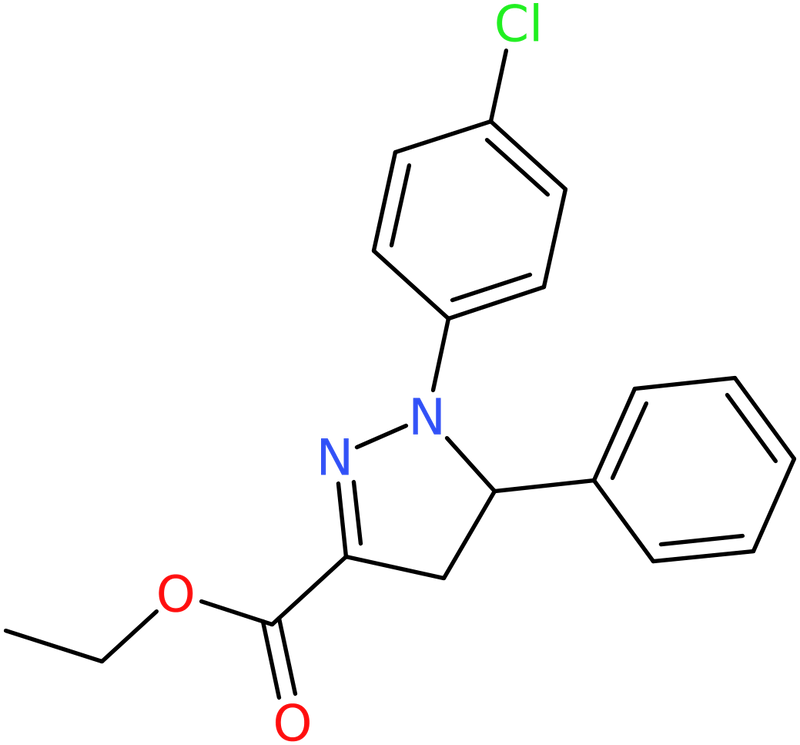 Ethyl 1-(4-chlorophenyl)-5-phenyl-4,5-dihydro-1H-pyrazole-3-carboxylate, NX73889
