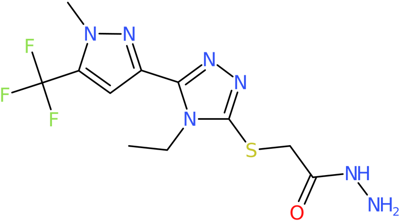 CAS: 1005632-86-9 | 2-({4-Ethyl-5-[1-methyl-5-(trifluoromethyl)-1H-pyrazol-3-yl]-4H-1,2,4-triazol-3-yl}sulfanyl)acetohyd, NX10562