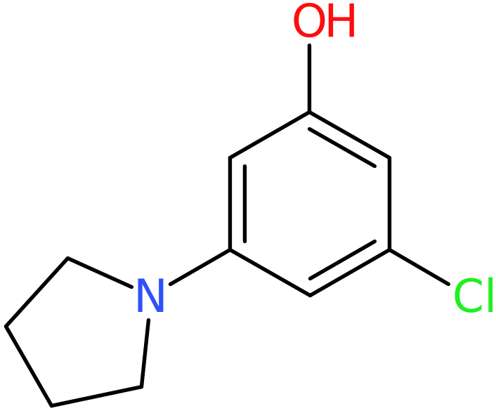 3-Chloro-5-(pyrrolidin-1-yl)phenol, >95%, NX74401