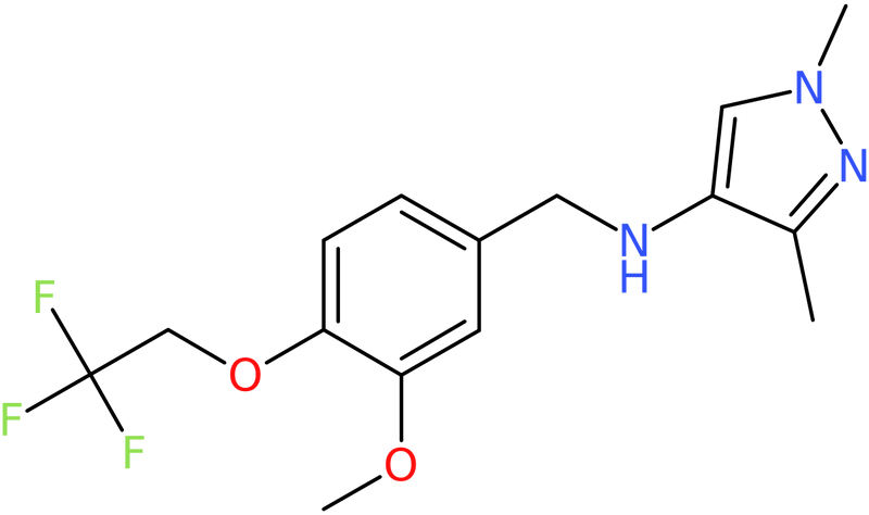 CAS: 1006340-92-6 | N-[3-Methoxy-4-(2,2,2-trifluoroethoxy)benzyl]-1,3-dimethyl-1H-pyrazol-4-amine, NX10641