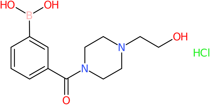 CAS: 957060-95-6 | 3-{[4-(2-Hydroxyethyl)piperazin-1-yl]carbonyl}benzeneboronic acid hydrochloride, >97%, NX71055