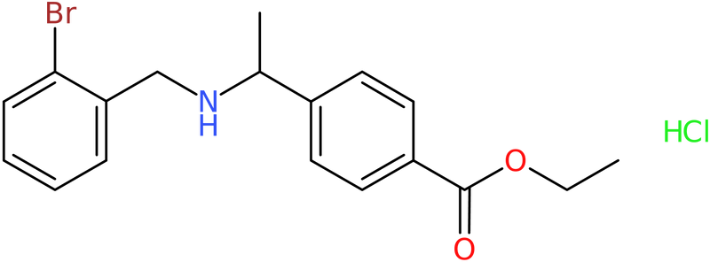 Ethyl 4-[1-[(2-bromophenyl)methylamino]ethyl]benzoate hydrochloride, NX74237