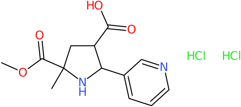 5-(Methoxycarbonyl)-5-methyl-2-(3-pyridinyl)-3-pyrrolidinecarboxylic acid dihydrochloride, NX74030