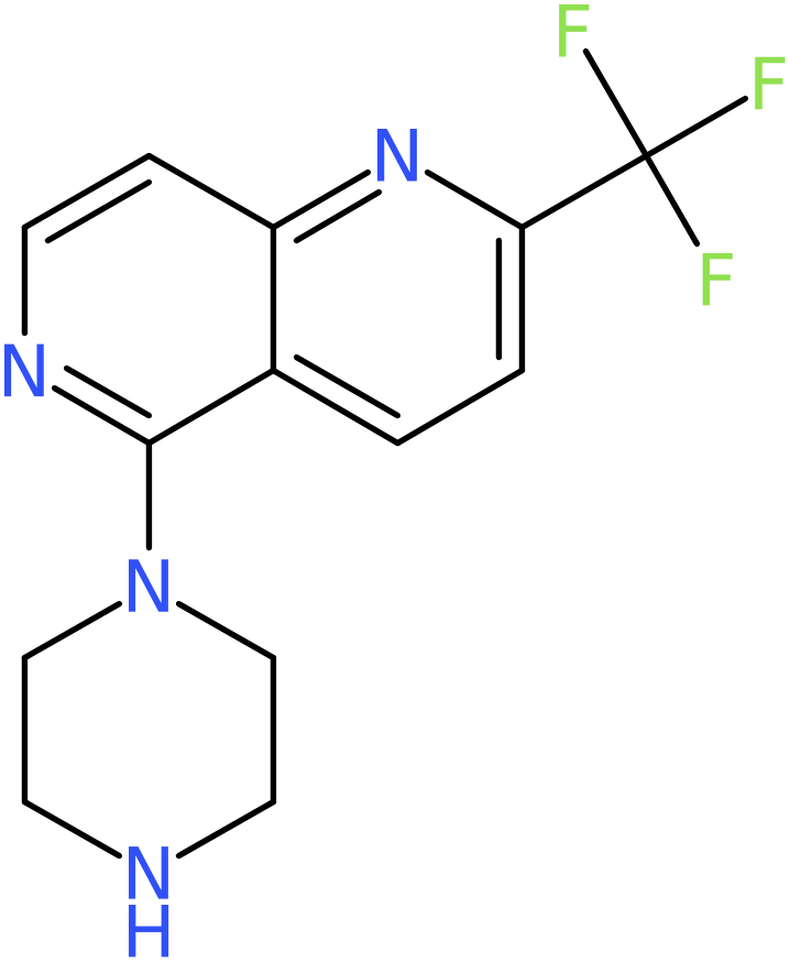 CAS: 890302-17-7 | 5-Piperazin-1-yl-2-(trifluoromethyl)-1,6-naphthyridine, >95%, NX67235