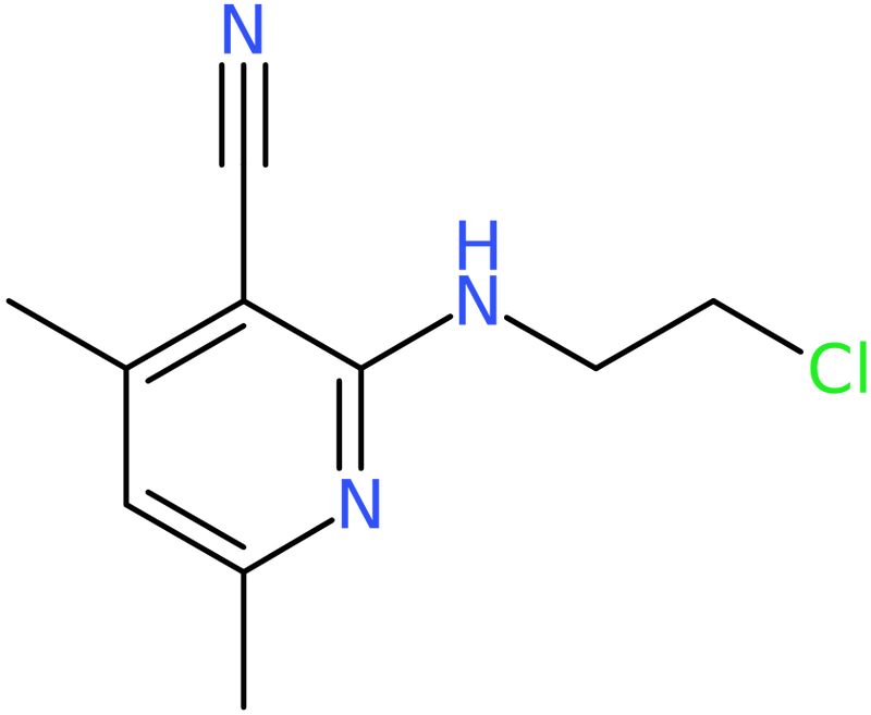 CAS: 1053659-06-5 | 2-(2-Chloroethylamino)-4,6-dimethylnicotinonitrile, >95%, NX12649