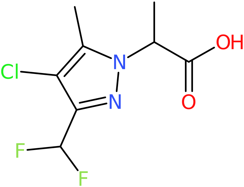 CAS: 1005584-35-9 | 2-[4-Chloro-3-(difluoromethyl)-5-methyl-1H-pyrazol-1-yl]propanoic acid, NX10551