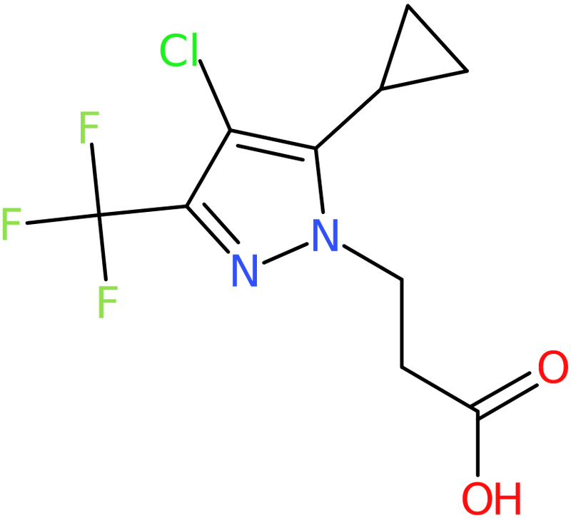 CAS: 1001518-95-1 | 3-[4-Chloro-5-cyclopropyl-3-(trifluoromethyl)-1H-pyrazol-1-yl]propanoic acid, NX10268