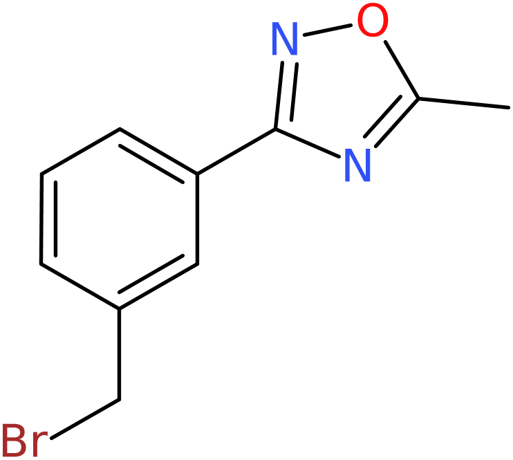 CAS: 253273-90-4 | 3-[3-(Bromomethyl)phenyl]-5-methyl-1,2,4-oxadiazole, >95%, NX37826