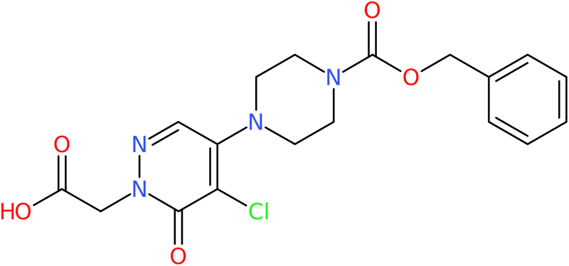 CAS: 1000018-20-1 | [4-Piperazin-1-yl-5-chloro-6-oxo-6H-pyridazin-1-yl]acetic acid, N4-CBZ protected, NX10066