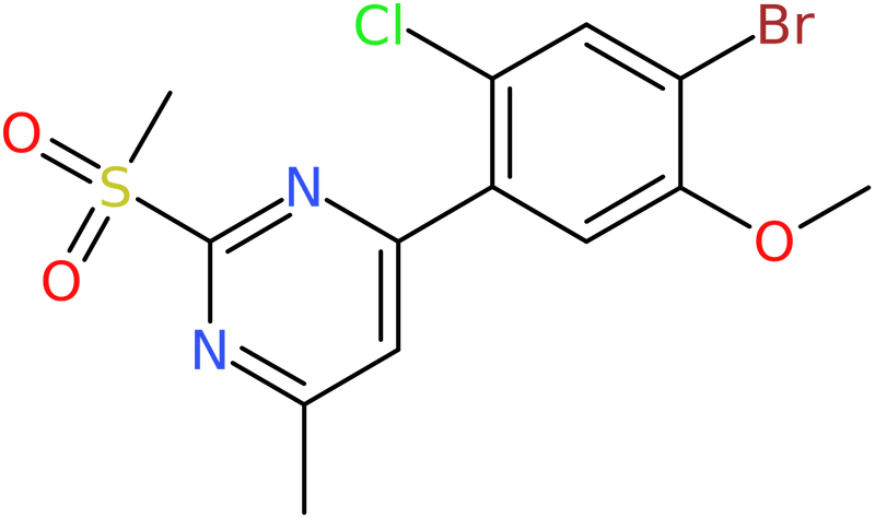 CAS: 1258652-61-7 | 4-(4-Bromo-2-chloro-5-methoxyphenyl)-6-methyl-2-(methylsulfonyl)pyrimidine, NX19264