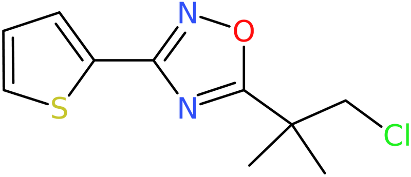 CAS: 1427460-38-5 | 5-(1-Chloro-2-methylpropan-2-yl)-3-(thiophen-2-yl)-1,2,4-oxadiazole, NX23973