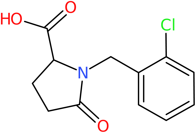1-[(2-Chlorophenyl)methyl]-5-oxopyrrolidine-2-carboxylic acid, >95%, NX74106