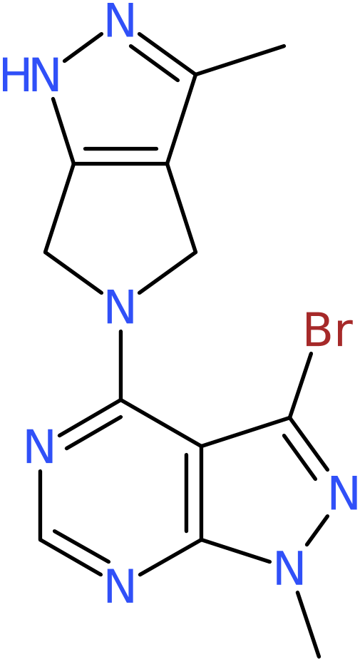 CAS: 1258652-81-1 | 3-Bromo-1-methyl-4-(3-methylpyrrolo[3,4-c]pyrazol-5(1h,4h,6h)-yl)-1H-pyrazolo[3,4-d]pyrimidine, NX19275