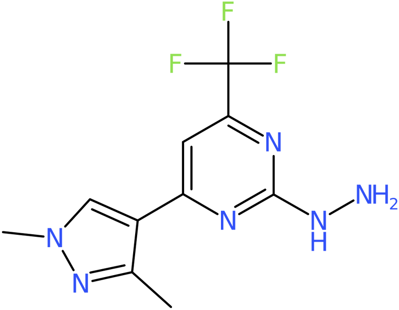 CAS: 1004644-03-4 | 4-(1,3-Dimethyl-1H-pyrazol-4-yl)-2-hydrazinyl-6-(trifluoromethyl)pyrimidine, NX10495