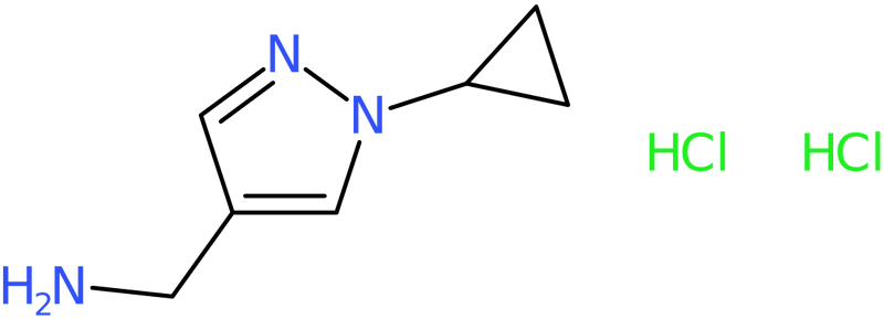 1-(1-Cyclopropyl-1H-pyrazol-4-yl)methanamine dihydrochloride, >95%, NX74285