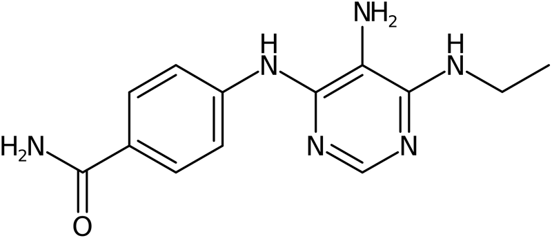 CAS: 1206969-06-3 | 4-(5-Amino-6-(ethylAmino)pyrimidin-4-ylAmino)benzamide, NX17035