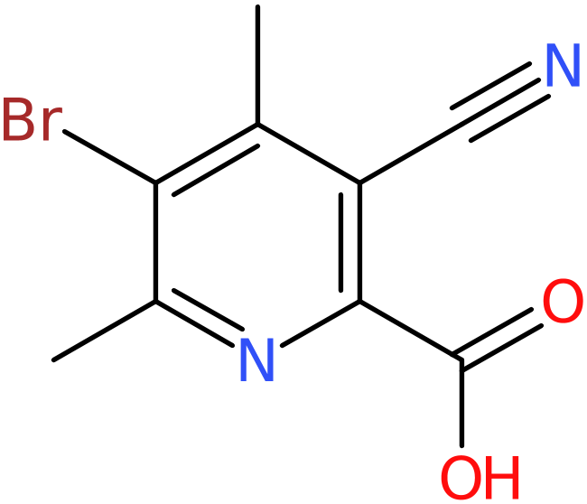 CAS: 1221792-64-8 | 5-Bromo-3-cyano-4,6-dimethyl-2-pyridinecarboxylic acid, NX18049