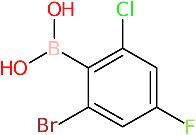 (2-Bromo-6-chloro-4-fluoro-phenyl)boronic acid, >95%, NX74681